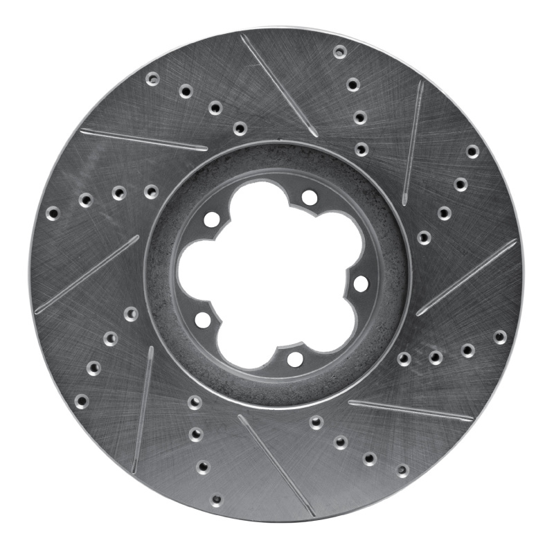 Ford Transit-350 HD Brake Rotor (1) - Front Left - R1 Concepts - Drilled & Slotted - Silver - `15-`25